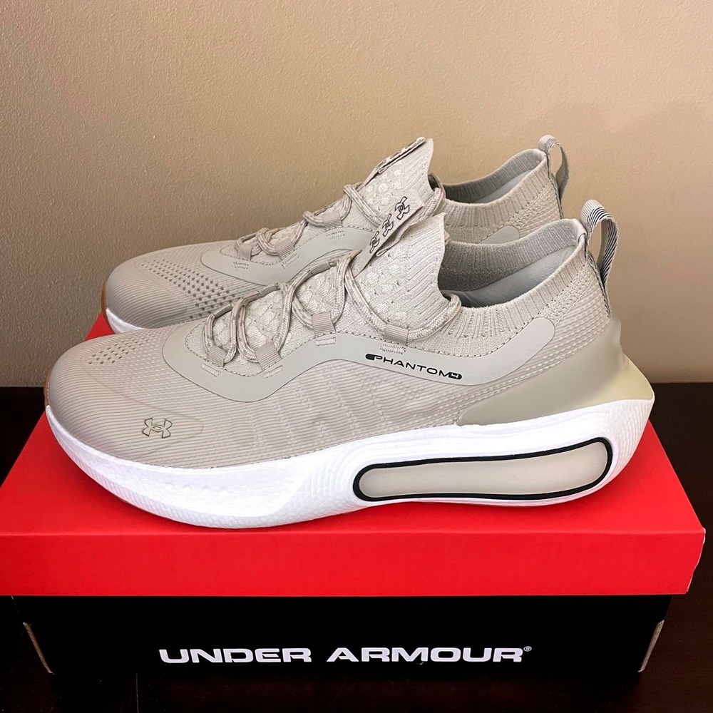 Under Armour HOVR Phantom 3 Mens Running Shoes Gray White 3027593-289 Size 9.5